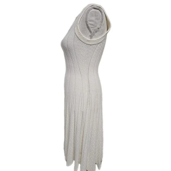Hale‎ Bob Fit and Flare Midi Sleeveless Dress Stretch Off White Women’s Size XS - Picture 4 of 11